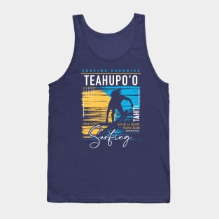 Retro Teahupo'o Tahiti Surfing // Surfers Paradise // Surf Tahiti Tank Top